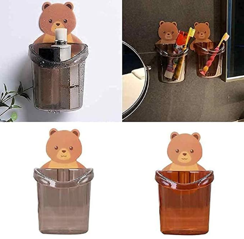 Cute Wall Mounted Cartoon Toothbrush Holder Cup – Adhesive