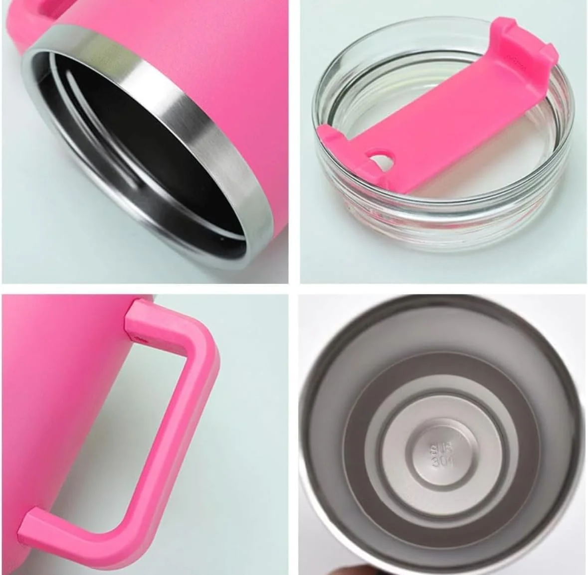 Stainless Steel Tumbler with Handle, Lid & Straw – Double-Wall Vacuum Insulated Travel Mug for Hot & Cold Drinks | Leak-Proof Coffee Cup