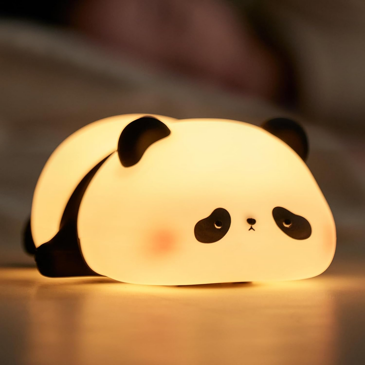 Cute Panda Silicone Night Light – USB Rechargeable Touch Control LED Bedside Lamp for Kids & Baby Room