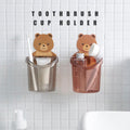 Cute Wall Mounted Cartoon Toothbrush Holder Cup – Adhesive