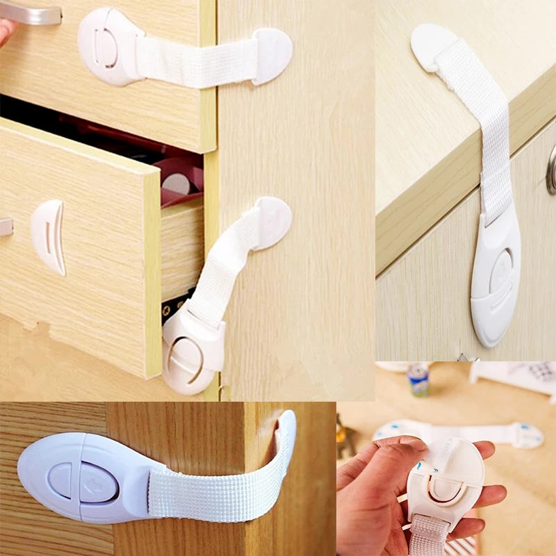 Pack of 5 Baby Safety Locks – Child Proof Cabinet, Drawer, Fridge & Cupboard Locks