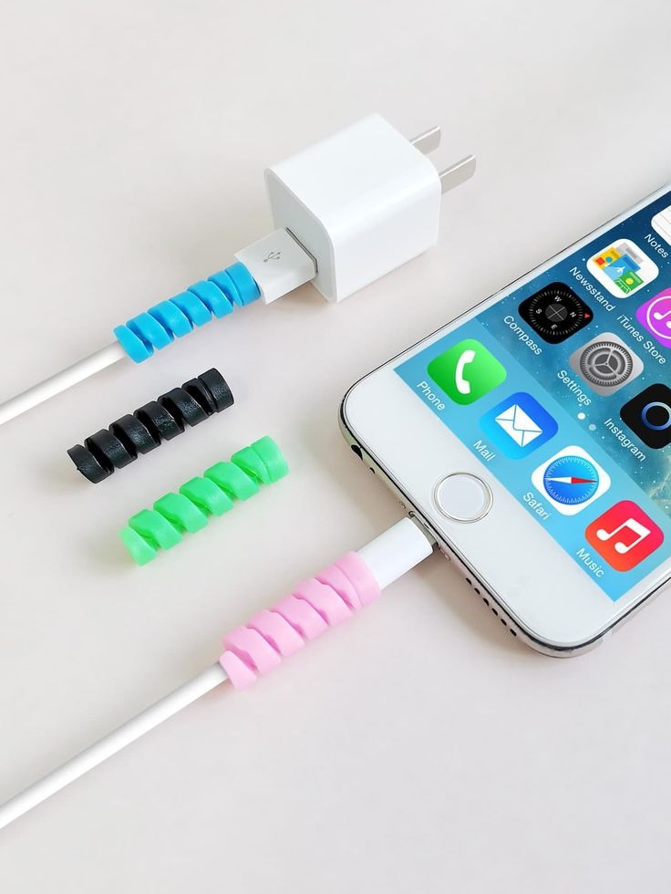 4PCS Spiral Silicone Cable Protectors – Flexible Charger Cable Saver & Cord Protection Set